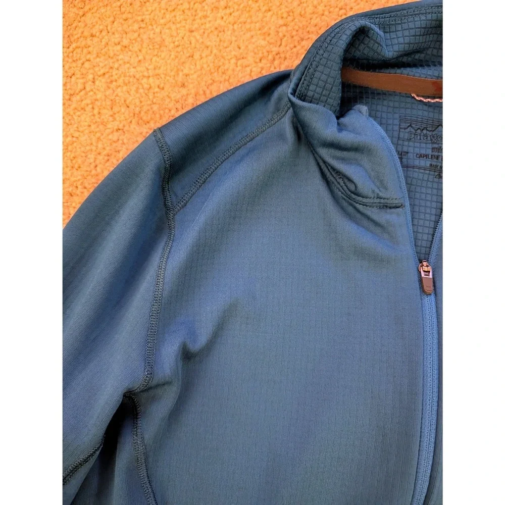 Patagonia Women's Capilene Midweight 1/4 Zip Baselayer Top Teal Blue- Size‎ S